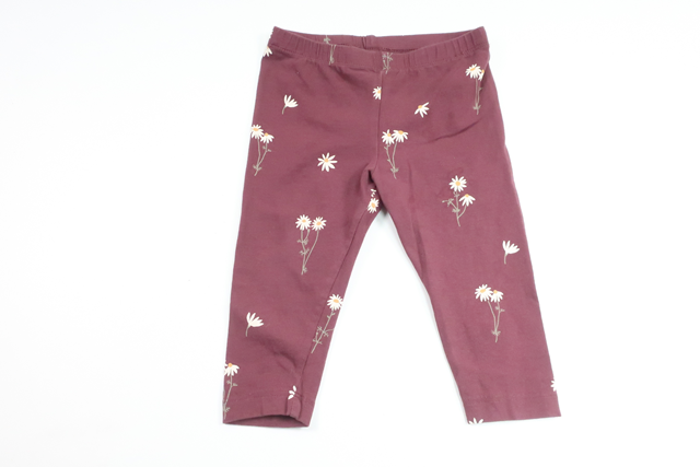 Floral leggings from Lindex - Size 74 - Burgundy
