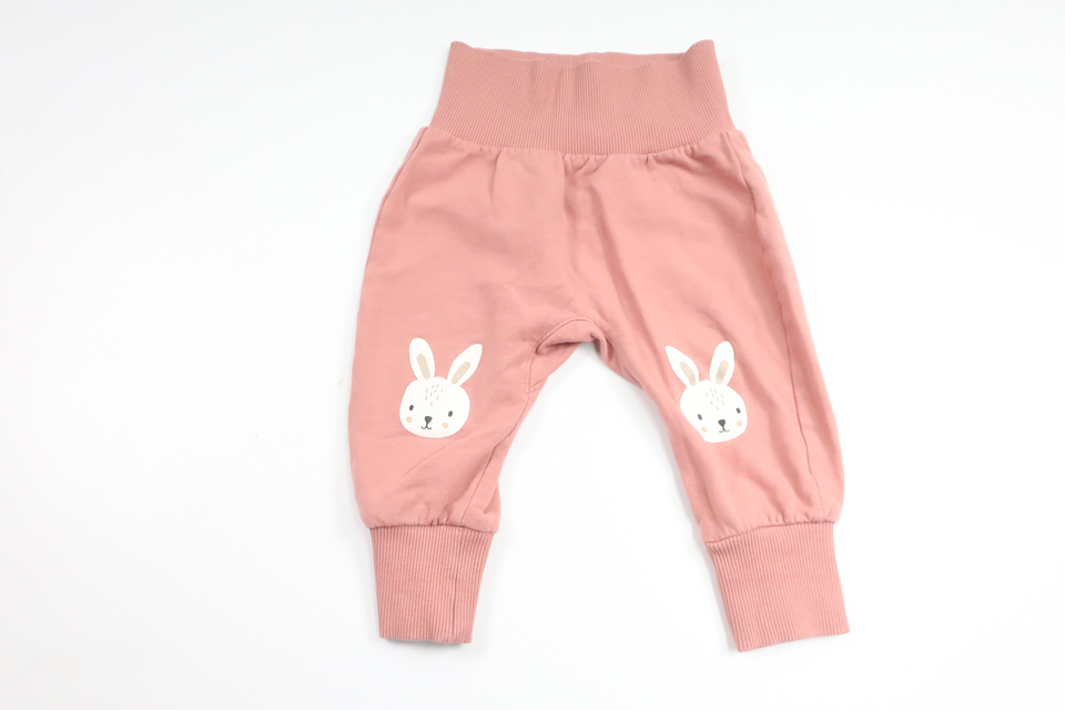 Pants with rabbits from Lindex - Size 62 - Pink
