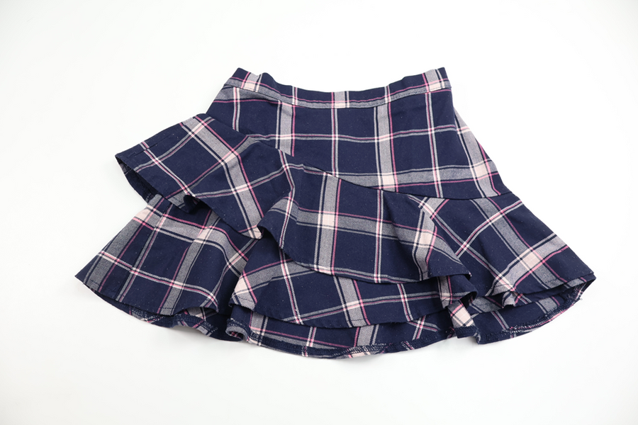 Checked skirt from H&M - Size 110/116 - Navy blue