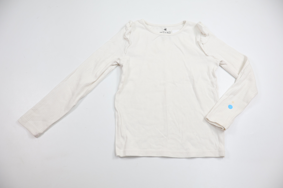Ribbad tröja från H&M - Storlek 110/116 - Vit
