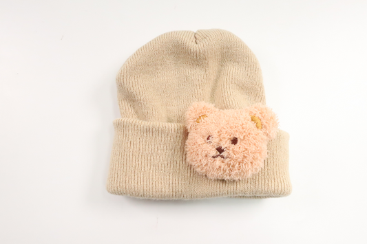 Hat with teddy bear from Unknown - Size 62/68 - Beige