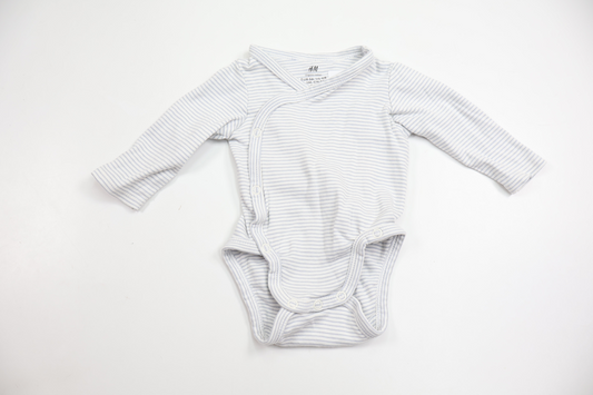 Striped wrap-around bodysuit from H&M - Size 56 - Blue