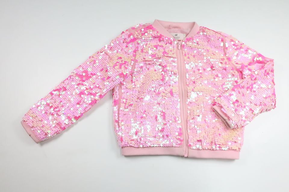 Bomberjacka i paljetter från H&M - Storlek 116 - Rosa