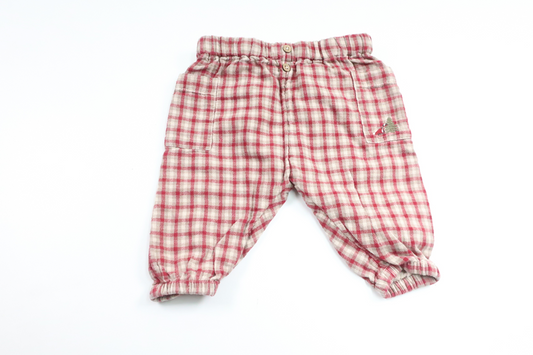 Checkered trousers from Newbie - Size 62 - Beige