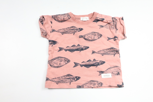 Newbie T-shirt with fish print - Size 62 - Pink