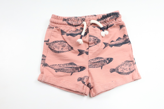 Shorts with fish from Newbie - Size 62 - Pink