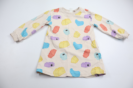H&M sweatshirt dress - Size 98 - Beige