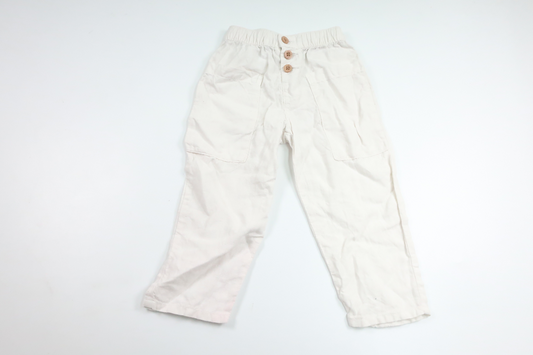 Trousers in 100% linen from Zara - Size 98 - White