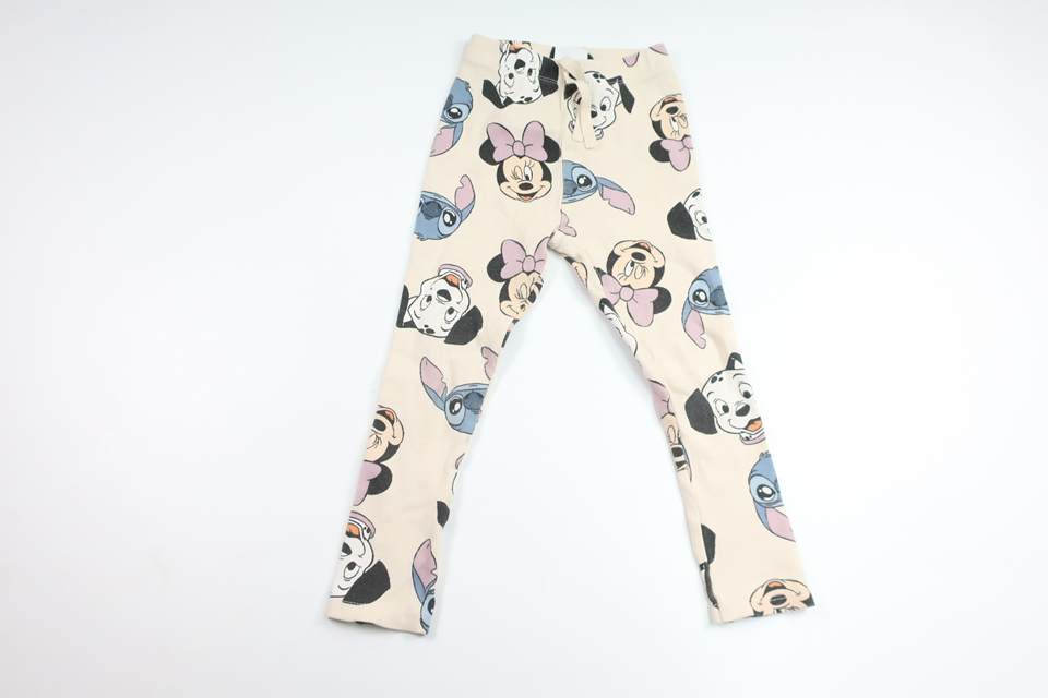 Ribbed trousers with Disney print from Zara - Size 104 - Off-white