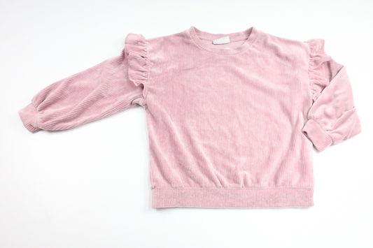 Ribbed velour sweater from Kappahl - Size 98/104 - Purple