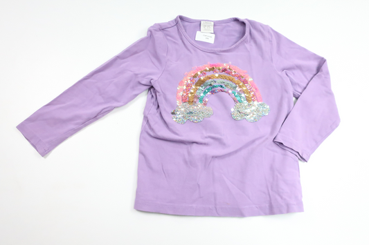 Sweater with reversible sequins from Lindex - Size 104 - Purple