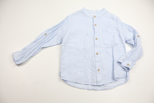 100% linen shirt from Zara - Size 116 - Blue