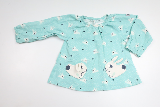Tunic with rabbits from Polarn O. Pyret - Size 68 - Blue