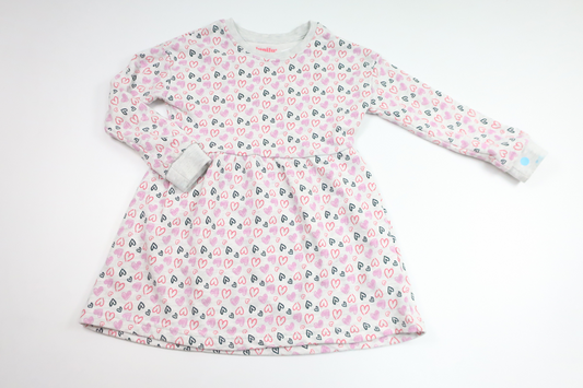 Dress with hearts from Lupilu - Size 98/104 - Grey