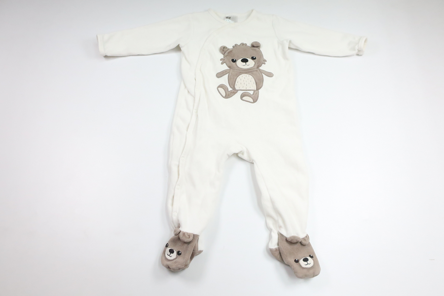 H&M fleece pajamas - Size 80 - Off-white