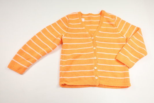 Knitted cardigan from Hemstickat - Size 122/128 - Orange