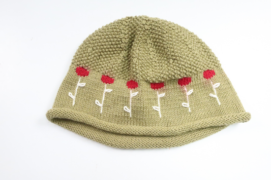Knitted beanie from Hemstickat - Size 98/104 - Green