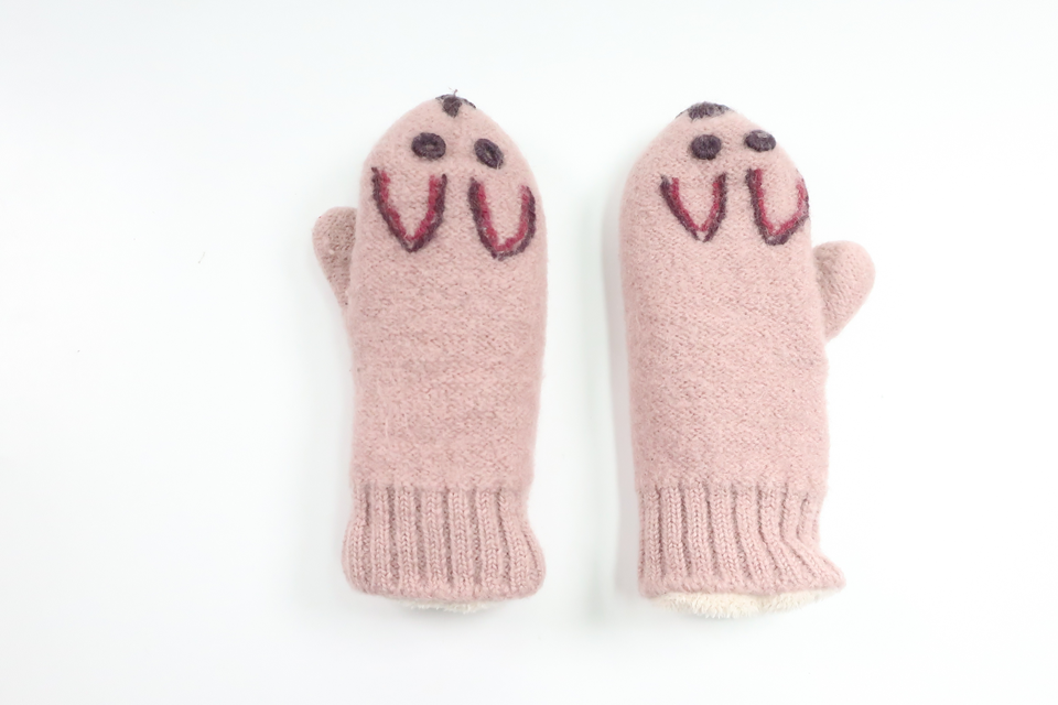 Fleece-lined wool mittens from Noa Noa Miniature - Size 74/80 - Pink