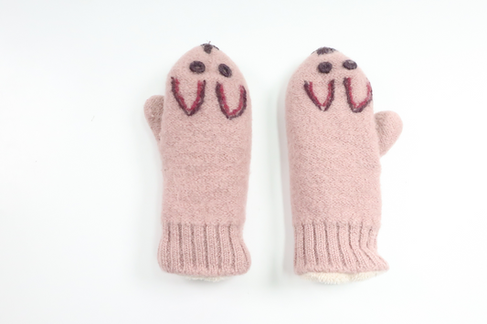 Fleece-lined wool mittens from Noa Noa Miniature - Size 74/80 - Pink