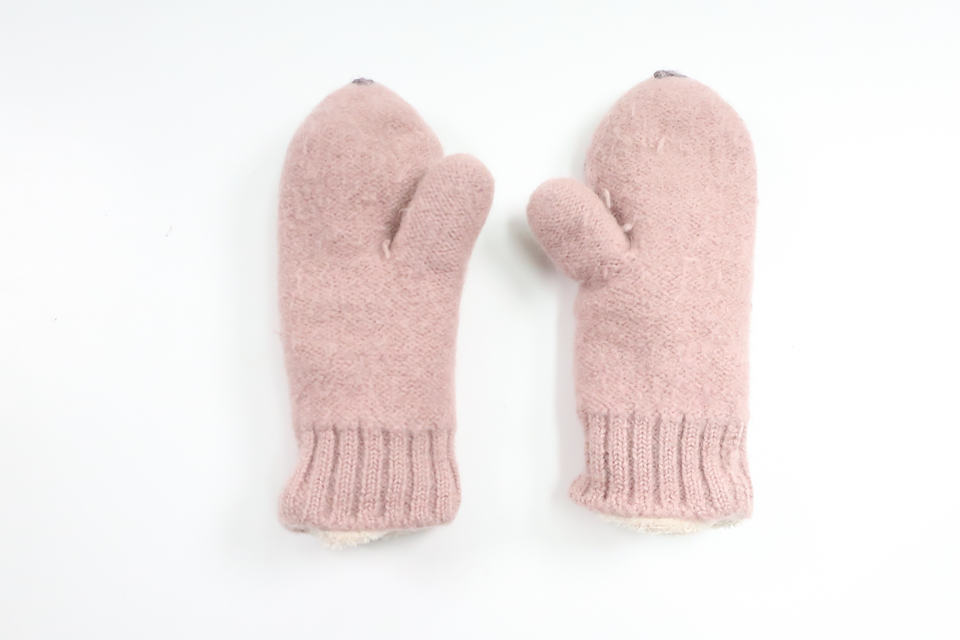 Fleece-lined wool mittens from Noa Noa Miniature - Size 74/80 - Pink