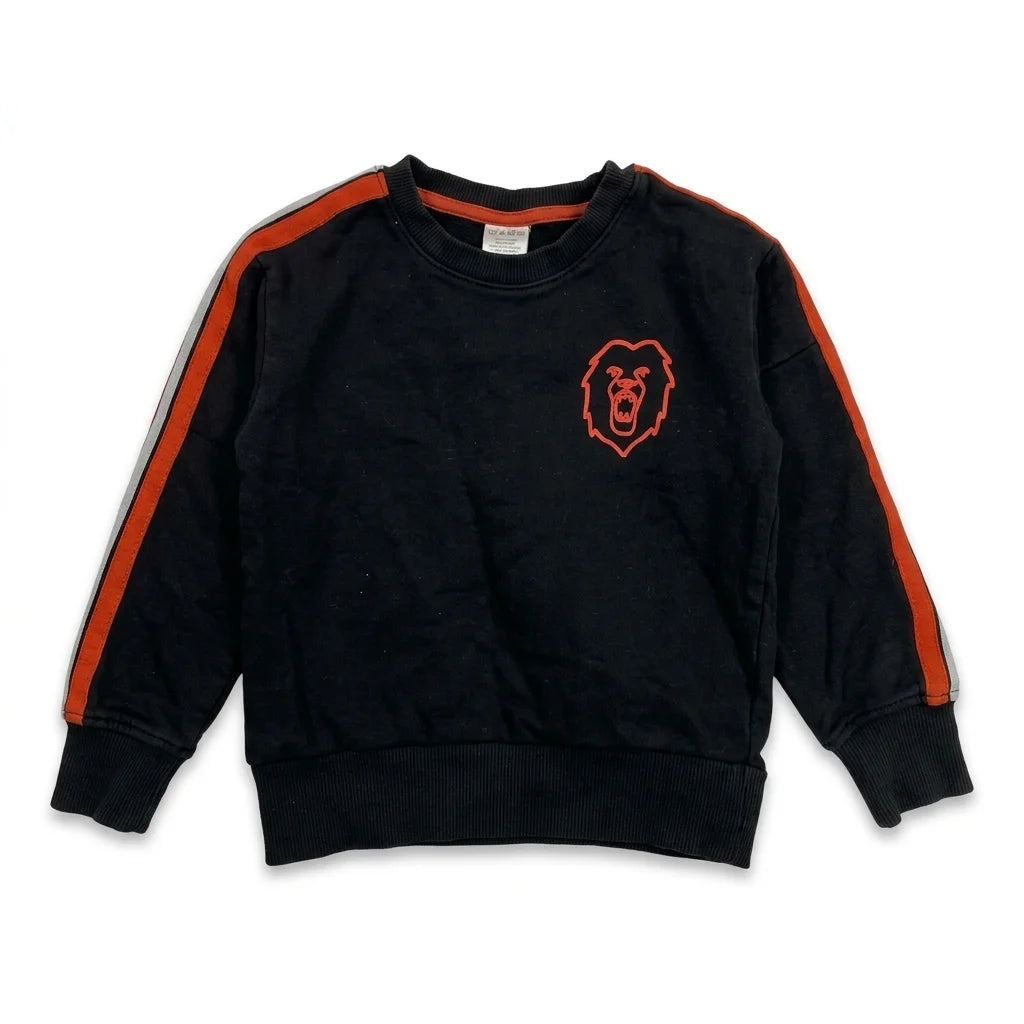 Randig sweatshirt från Lindex - Storlek 92 - Svart