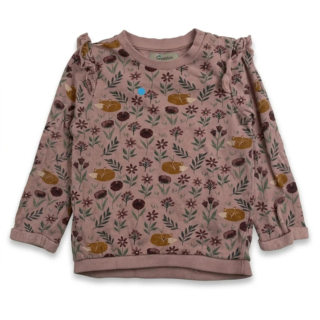 Blommig sweatshirt från Sweetie - Storlek 86 - Rosa