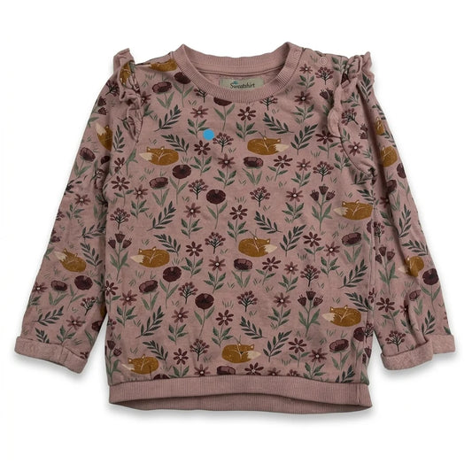 Blommig sweatshirt från Sweetie - Storlek 86 - Rosa
