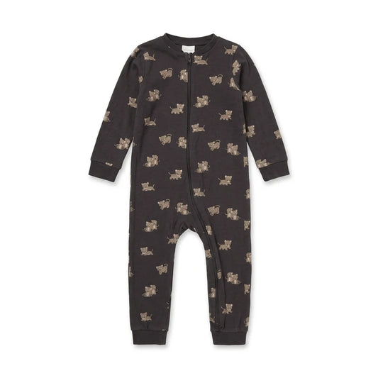 Djurmönstrad pyjamas från Kappahl - Storlek 92 - Grå