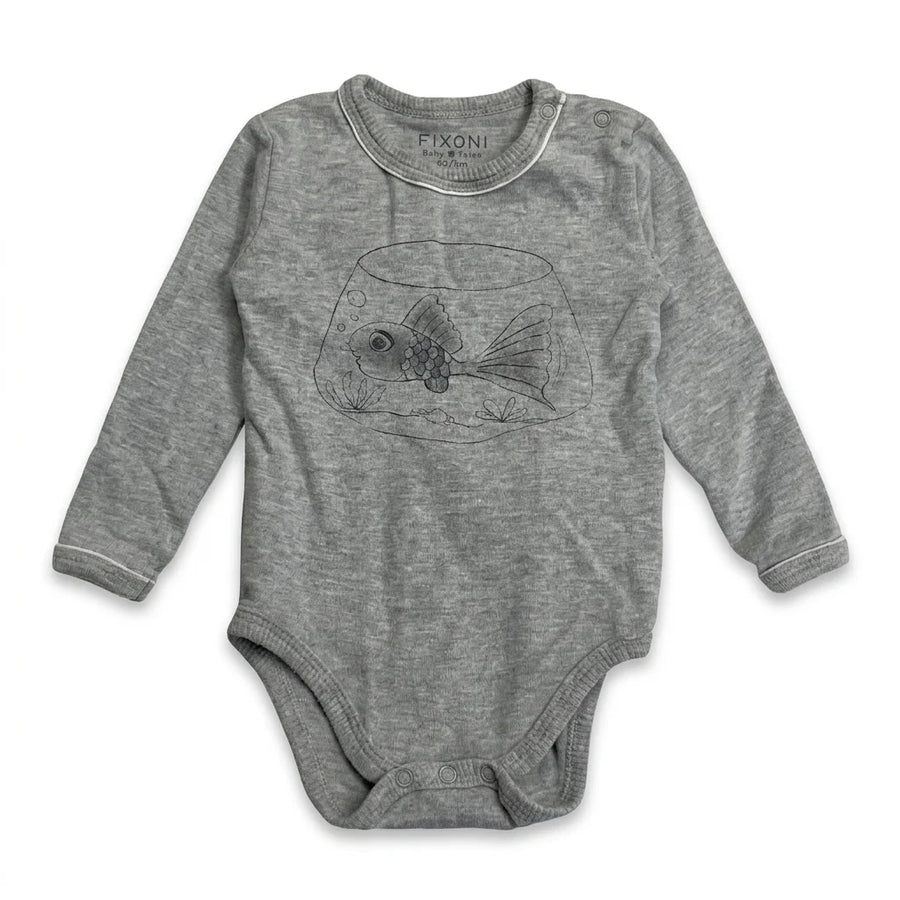 Patterned bodysuit from Fixoni - Size 62 - Grey