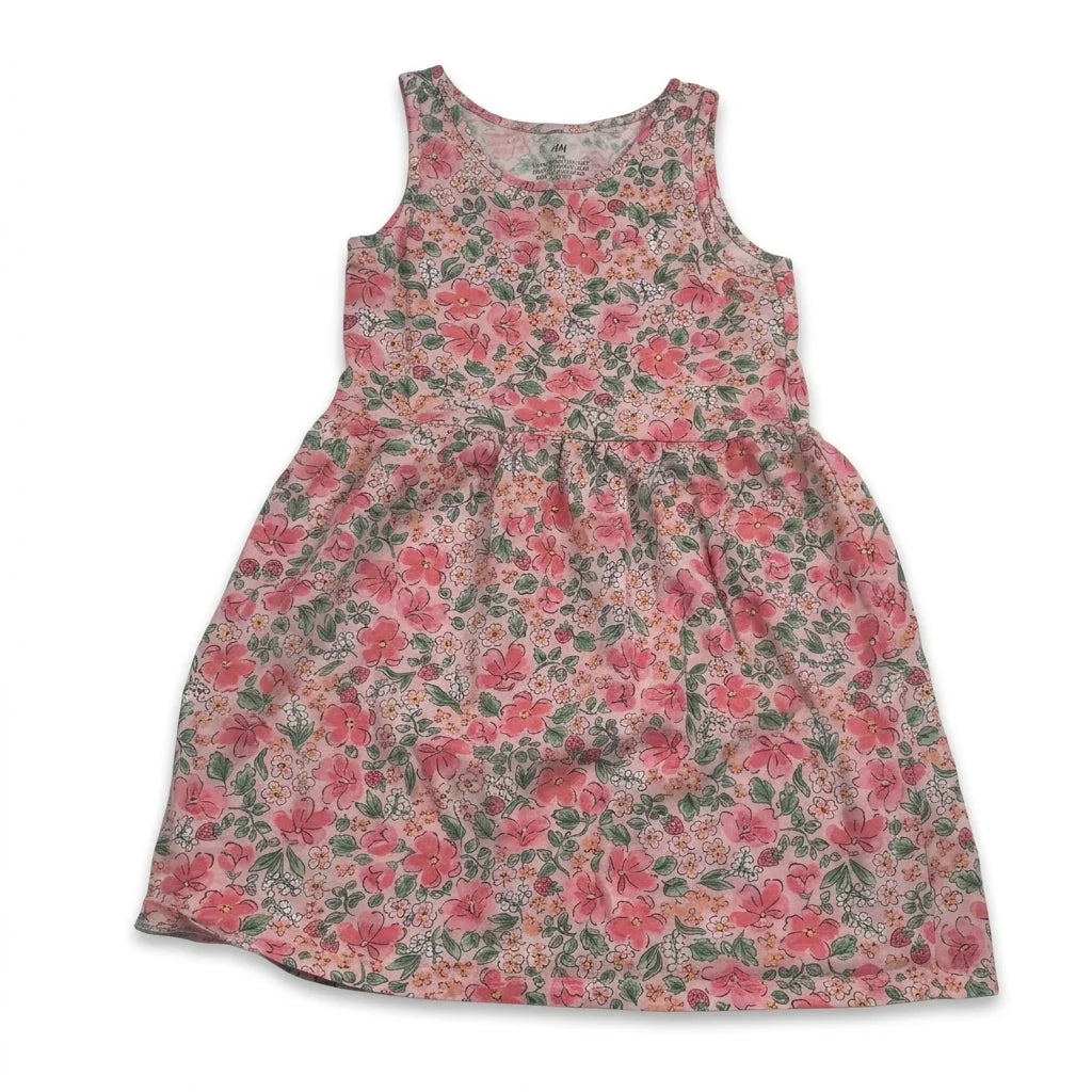 Blommig klänning från H&M - Storlek 110/116 - Rosa